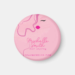 Modern minimalistisch roze haar styling golvend ka magneet