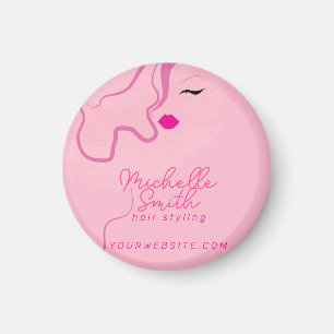 Modern minimalistisch roze haar styling golvend ka magneet