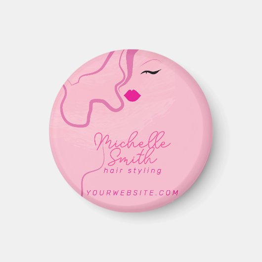 Modern minimalistisch roze haar styling golvend ka magneet (Voorkant)