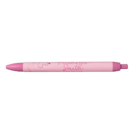 Modern minimalistisch roze haar styling golvend ka zwarte inkt pen
