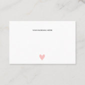 Modern minimalistisch roze hartkaartencertificaat visitekaartje (Achterkant)