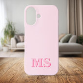 Modern minimalistisch roze Initiaal monogram Case-Mate iPhone Case