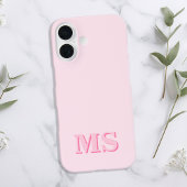 Modern minimalistisch roze Initiaal monogram Case-Mate iPhone Case
