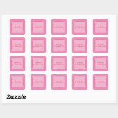 Modern minimalistisch roze kaarsenetiket vierkante sticker (Vel)