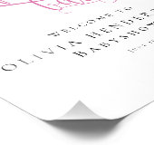 Modern minimalistisch roze kalligrafie Baby shower Foto Afdruk (Hoek)