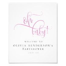 Modern minimalistisch roze kalligrafie Baby shower