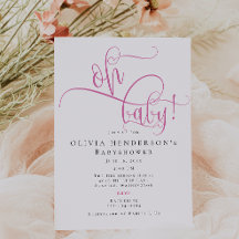 Modern minimalistisch roze kalligrafie Baby shower