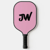 MODERN MINIMALISTISCH ROZE MONOGRAM PICKLEBALL PADDLE (Voorkant)