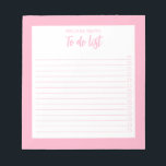 Modern minimalistisch roze om lijst te doen notitieblok<br><div class="desc">Moderne minimalistische roze om een lijstje te maken met Notitieblok. Creëer uw eigen persoonlijke checklist voor dagelijkse taken.</div>