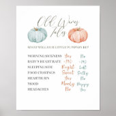 Modern minimalistisch roze peach en Mint pomkin Poster (Voorkant)