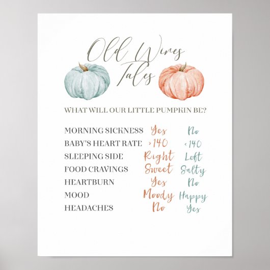 Modern minimalistisch roze peach en Mint pomkin Poster (Voorkant)
