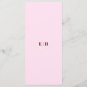 Modern minimalistisch roze rondtrekmenu menu (Achterkant)