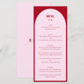 Modern minimalistisch roze rondtrekmenu menu (Voorkant / Achterkant)