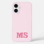 Modern minimalistisch roze rood Initiaal monogram Case-Mate iPhone Case (Achterkant)
