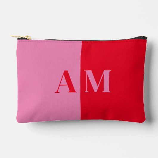 Modern minimalistisch roze rood Initiaal monogram Etui (Voorkant)