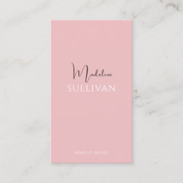 Modern Minimalistisch Roze Script QR-code Visitekaartje