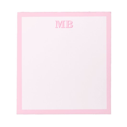 Modern Minimalistisch Roze Typografie Initiaal Mon Notitieblok (Voorkant)
