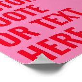 Modern Minimalistisch Roze Vet Aangepast Citaat Poster (Hoek)