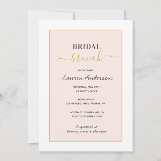 Modern minimalistisch roze Vrijgezellenfeest Aankondiging (Voorkant)