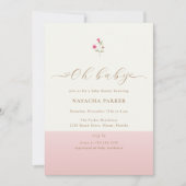 Modern minimalistisch roze Wildflower Baby shower Kaart (Voorkant)