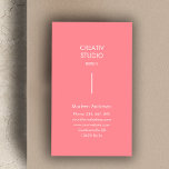 Modern minimalistisch roze wit visitekaartje<br><div class="desc">Moderne,  minimalistische visitekaartje roze/wit. Bewerk het gewoon met jouw naam/gegevens. U kunt de doopvont/kleur met meer personaliseren.</div>