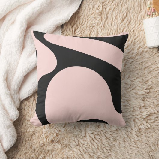 Modern minimalistisch roze zwart kleurenblok Abstr Kussen (Deken)
