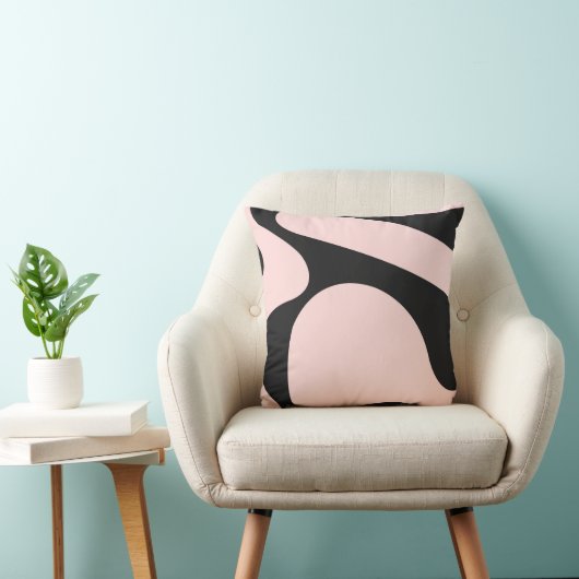 Modern minimalistisch roze zwart kleurenblok Abstr Kussen (Stoel)