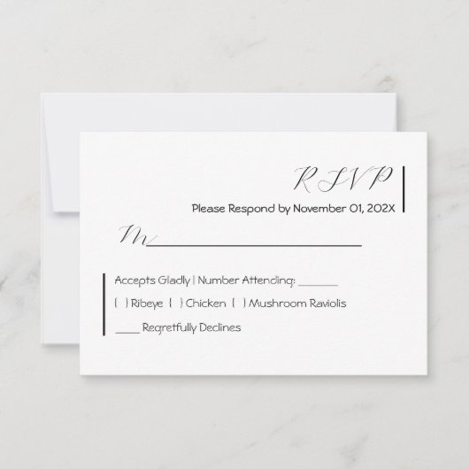 Modern minimalistisch RSVP kaartje (Voorkant)