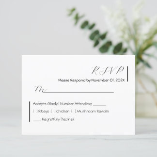 Modern minimalistisch RSVP kaartje