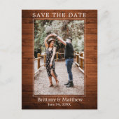 Modern Minimalistisch rustiek hout Save the Date Briefkaart (Voorkant)