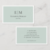 Modern minimalistisch Sage Green Grey Simple Visitekaartje (Voorkant / Achterkant)