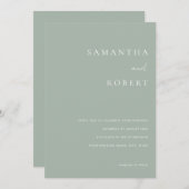 Modern minimalistisch Sage Green Wedding Kaart (Voorkant / Achterkant)