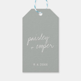 Modern minimalistisch Sage Green Wedding Label Cadeaulabel