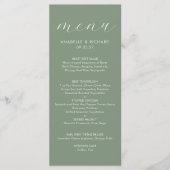 Modern minimalistisch Sage Green Wedding Menu (Voorkant)