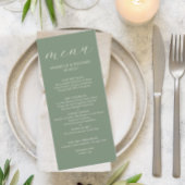 Modern minimalistisch Sage Green Wedding Menu