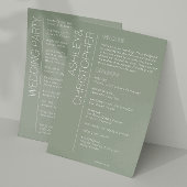 Modern minimalistisch Sage Green Wedding Programmakaart