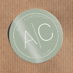 Modern minimalistisch Sage Green Wedding Ronde Sticker<br><div class="desc">Minimalistische trouwronde voorkeur sticker ontworpen om te coördineren met onze "moderne minimalistische foto" bruiloft briefpapier collectie. Beschikt over heldere, minimalistische typografie met gedurfde, oversized accenten, elk stuk creëer een opvallende maar ingetogen esthetiek. Eenvoudige, schone, heldere compositie beschikbaar in een samengestelde selectie van hedendaagse achtergrondkleuren. Mix-and-match kleuren met andere briefpapier producten...</div>