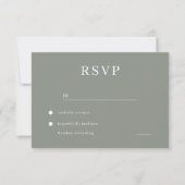 Modern minimalistisch Sage Green Wedding RSVP Kaartje (Voorkant)