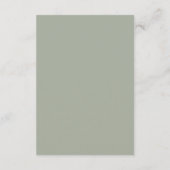 Modern minimalistisch Sage Green Wedding RSVP Kaartje (Achterkant)