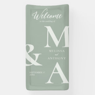 Modern minimalistisch Sage Green Wedding Spandoek