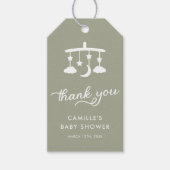 Modern minimalistisch salie groen Baby shower Cadeaulabel (Voorkant)