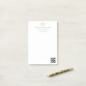 Modern Minimalistisch Saliegroen QR Code Zakelijk Post-it® Notes (Op bureau)