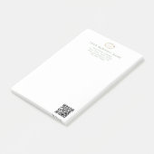 Modern Minimalistisch Saliegroen QR Code Zakelijk Post-it® Notes (Schuin)