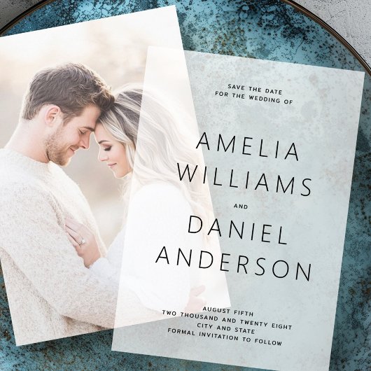 Modern minimalistisch Save the Date Vellum Uitnodigingen