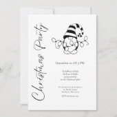 Modern minimalistisch Schattige Gnome kerstfeest Kaart (Voorkant)