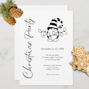 Modern minimalistisch Schattige Gnome kerstfeest Kaart