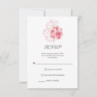 Modern minimalistisch schrift | Blush Pink RSVP-ka RSVP Kaartje