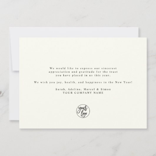 Modern Minimalistisch Schrift Eucalyptus Bedrijfsl Feestdagenkaart (Achterkant)