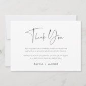 Modern Minimalistisch Schrift Foto Plat Bedankkaart (Voorkant)