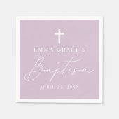 Modern minimalistisch schrift Licht Paarse doop Servet (Voorkant)
